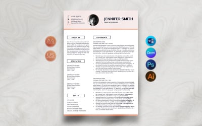 Plantilla de currículum de diseñador creativo moderno de Canva