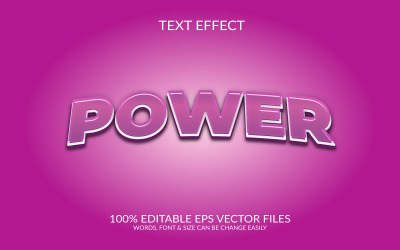 Power 3D bearbeitbares Vektor-EPS-Texteffekt-Illustrationsdesign