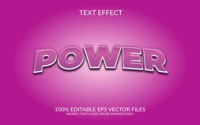 Power 3D redigerbar vektor Eps Text Effekt Illustration Design