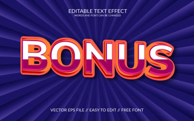 Bonus vollständig bearbeitbare Vektor-EPS-Texteffektvorlage