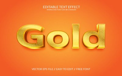 Gouden bewerkbare Vector EPS-teksteffectsjabloon