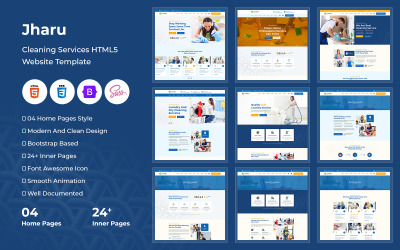 Jharu - Послуги з прибирання HTML5 шаблон веб-сайту