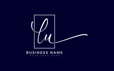 Kalligrafi Studio Style LU Letter Logo Design, lyxig logotyp mall