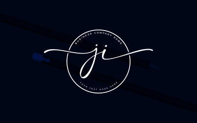 Kalligraphie-Studio-Stil JI-Letter-Logo-Design, luxuriöse Logo-Vorlage