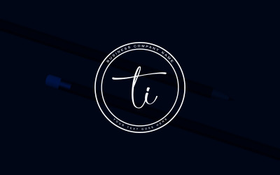 Kalligraphie-Studio-Stil Ti-Letter-Logo-Design, Logo