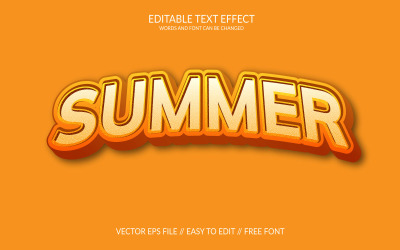 Lato 3D edytowalny wektor efekt tekstowy Eps projekt szablonu