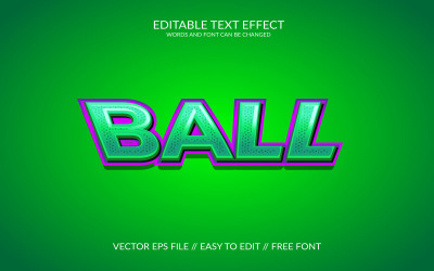 Modèle d&amp;#39;effet de texte Eps vectoriel modifiable en 3D Ball