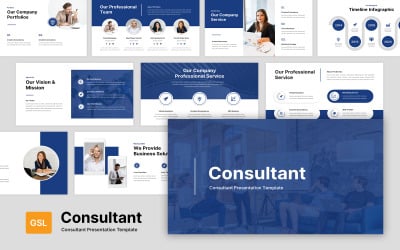 Plantilla de diapositivas de Google para presentación de consultoría financiera de consultor