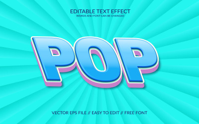 Pop 3D bearbeitbare Vektor-EPS-Texteffektvorlage
