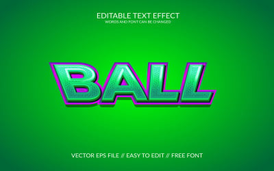 Шаблон 3D-редактируемого векторного текстового эффекта Ball 3D