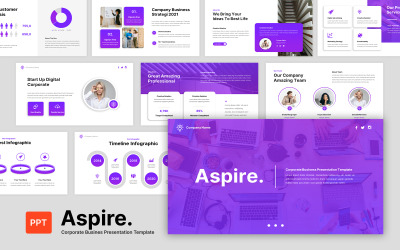 Шаблон PowerPoint корпоративної бізнес-презентації Aspire