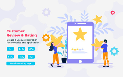 Customer Review &amp;amp; Rating concept illustration