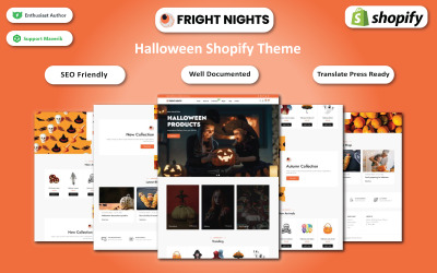 Fright Nights - тема багатоцільових розділів Shopify на Хелловін