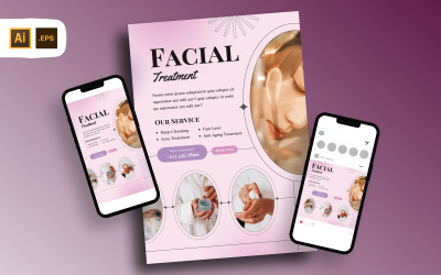 Modèle de Flyer de service de traitement du visage