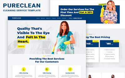 Pureclean - Cleaning Service Šablona vstupní stránky HTML5
