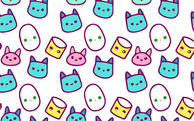 Vector de ilustración de patrón lindo #01