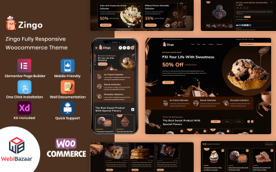 Zingo - WooCommerce-thema voor gebak, snoep en chocolade