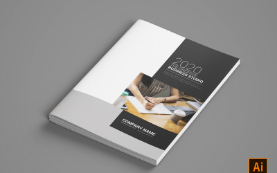 Business Bifold Brochure Template. Adobe Illustrator Template