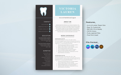 Canva-Zahnarzt-Lebenslauf-Vorlagendesign
