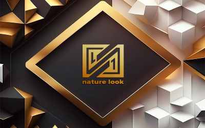 Geometrik Arkaplanlı Logo Maketi
