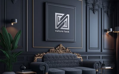 Maqueta de logotipo interior premium