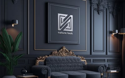 Maquette de logo intérieur haut de gamme