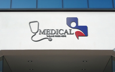 Medicinsk sjukhus logotyp mall