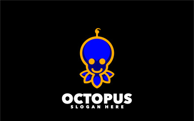 Octopus enkel linje logotypdesign