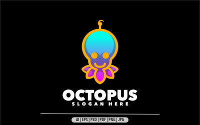 Octopus Gradient colorful logo design illustration modern