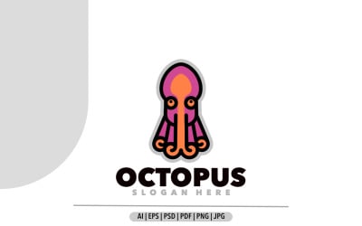 Octopus mascot simple logo design
