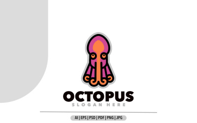 Octopus maskot enkel logotypdesign