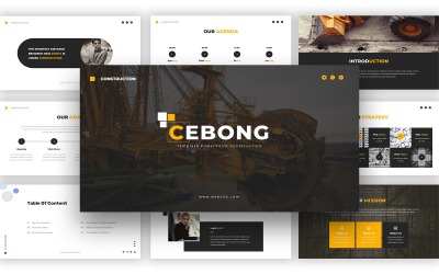 Plantilla de diapositivas de Google sobre construcción de Cebong