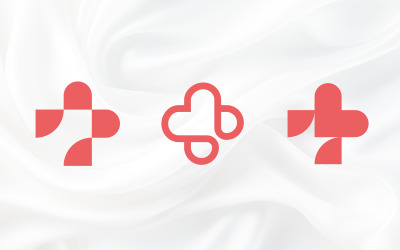 Medyczna opieka zdrowotna plus szablon projektu logo miłości