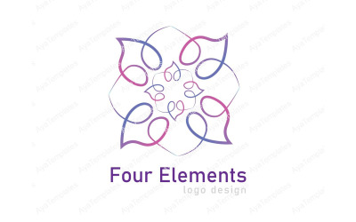 Modèle de conception de logo à quatre éléments