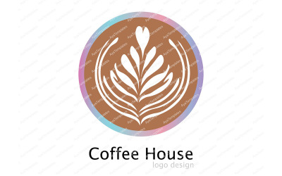 Modèle de conception de logo de café