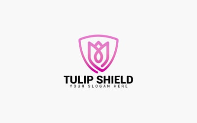 Modèle de conception de logo TULIP SHIELD