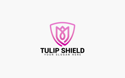 TULIP SHIELD-Logo-Design-Vorlage