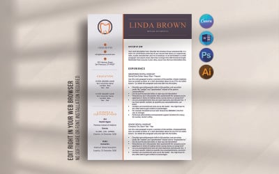 Canva en Word tandheelkundige CV sjabloonontwerp
