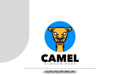 Design de desenho animado do mascote do logotipo da cabeça de camelo