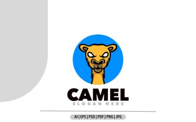 Disegno del fumetto della mascotte del logo della testa del cammello
