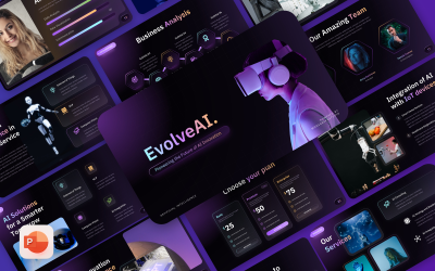 EvolveAI – szablon programu PowerPoint dotyczący sztucznej inteligencji AI