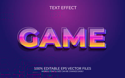 Gra w pełni edytowalna ilustracja projektu efektu tekstowego 3D