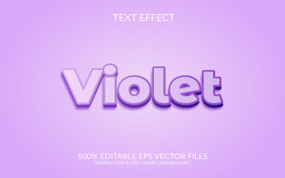 Illustrazione di disegno del modello di effetto testo vettoriale modificabile 3D viola