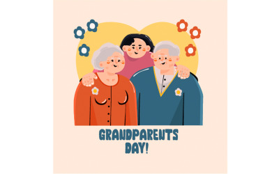 Ilustração de cartão comemorativo do dia dos avós