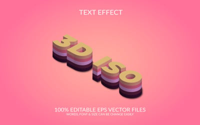 Ilustración de diseño de efecto de texto vectorial editable isométrico 3d