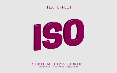 Iso 3d редактируемая иллюстрация дизайна векторного текстового эффекта