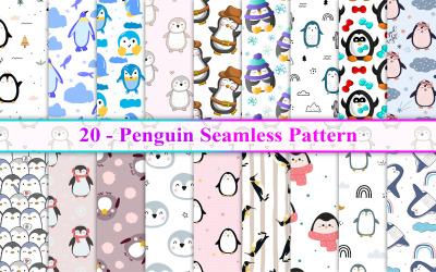 Modèle sans couture de pingouin, modèle de pingouin, papier numérique de pingouin