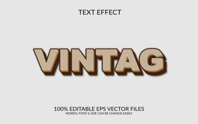 Plantilla de efecto de texto Eps vectorial editable 3D vintage