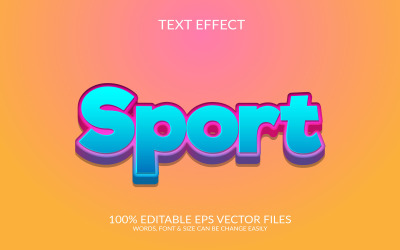 Sport 3D modificabile vettoriale Eps effetto testo modello di progettazione