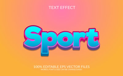 Sport 3D-redigerbar vektor Eps-texteffektmalldesign